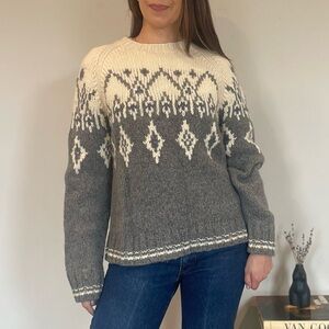 J. Crew Hand Knit 100% Wool Chunky Sweater